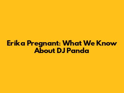 Erika Pregnant: What We Know About DJ Panda