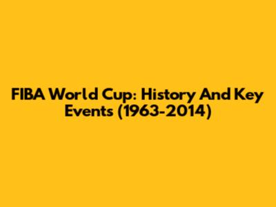 FIBA World Cup: History And Key Events (1963-2014)