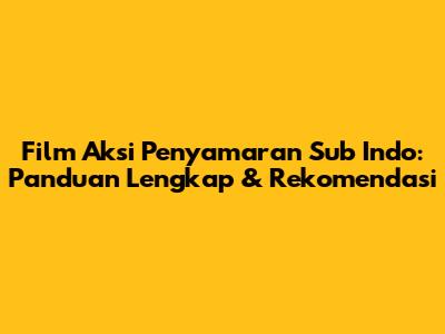 Film Aksi Penyamaran Sub Indo: Panduan Lengkap & Rekomendasi
