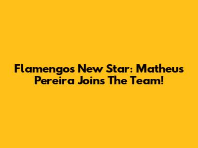 Flamengo's New Star: Matheus Pereira Joins The Team!