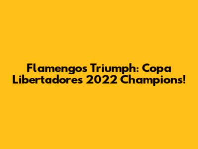 Flamengo's Triumph: Copa Libertadores 2022 Champions!
