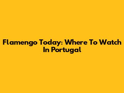 Flamengo Today: Where To Watch In Portugal