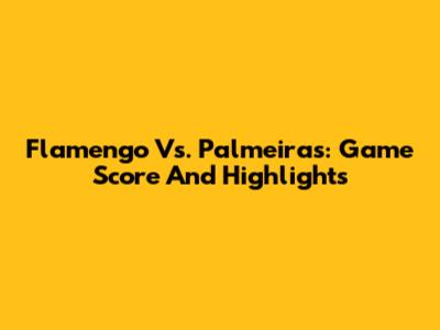 Flamengo Vs. Palmeiras: Game Score And Highlights