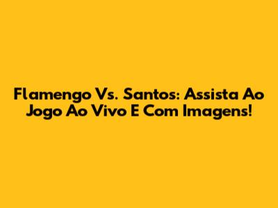 Flamengo Vs. Santos: Assista Ao Jogo Ao Vivo E Com Imagens!