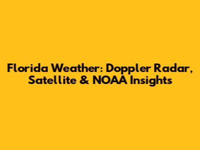Florida Weather: Doppler Radar, Satellite & NOAA Insights