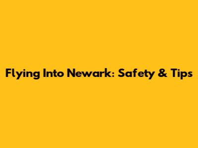 Flying Into Newark: Safety & Tips
