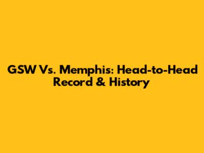 GSW Vs. Memphis: Head-to-Head Record & History