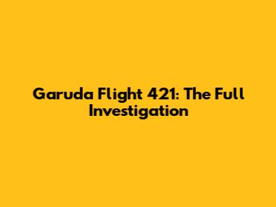 Garuda Flight 421: The Full Investigation