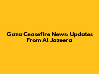 Gaza Ceasefire News: Updates From Al Jazeera
