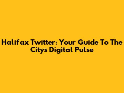 Halifax Twitter: Your Guide To The City's Digital Pulse