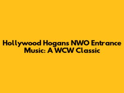 Hollywood Hogan's NWO Entrance Music: A WCW Classic