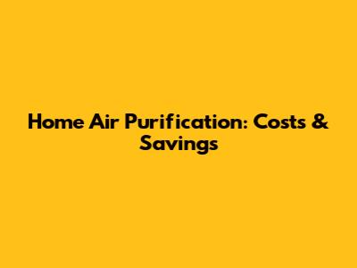 Home Air Purification: Costs & Savings