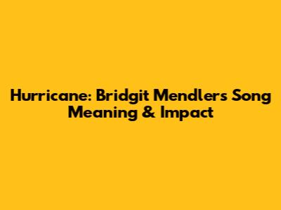 Hurricane: Bridgit Mendler's Song Meaning & Impact