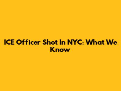 ICE Officer Shot In NYC: What We Know