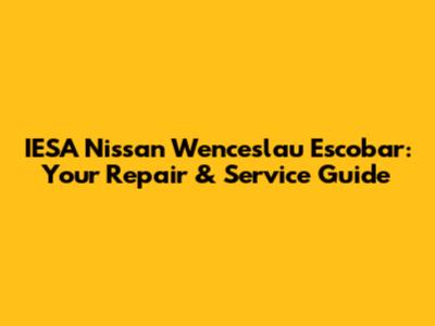 IESA Nissan Wenceslau Escobar: Your Repair & Service Guide
