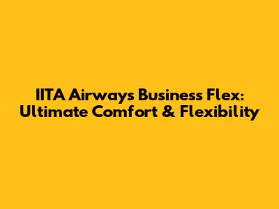 IITA Airways Business Flex: Ultimate Comfort & Flexibility