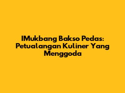 IMukbang Bakso Pedas: Petualangan Kuliner Yang Menggoda