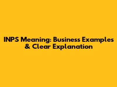 INPS Meaning: Business Examples & Clear Explanation