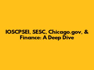IOSCPSEI, SESC, Chicago.gov, & Finance: A Deep Dive