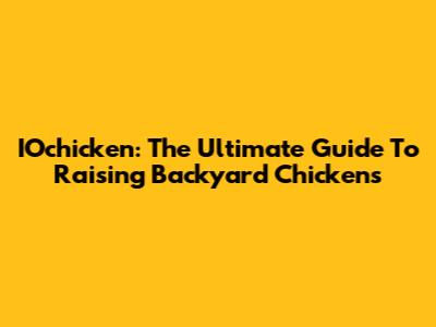 IOchicken: The Ultimate Guide To Raising Backyard Chickens
