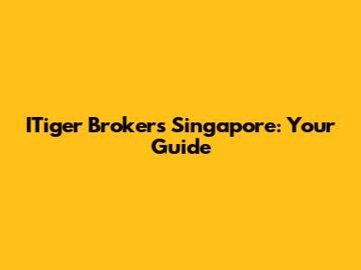 ITiger Brokers Singapore: Your Guide