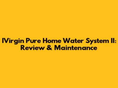 IVirgin Pure Home Water System II: Review & Maintenance