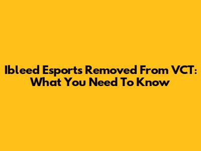 Ibleed Esports Removed From VCT: What You Need To Know