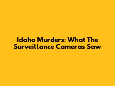 Idaho Murders: What The Surveillance Cameras Saw
