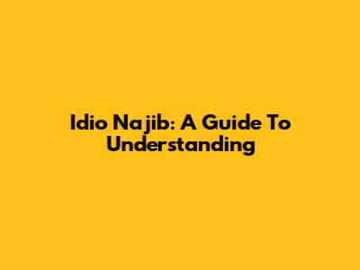 Idio Najib: A Guide To Understanding