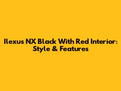 Ilexus NX Black With Red Interior: Style & Features