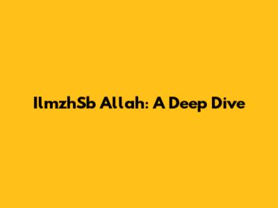 IlmzhSb Allah: A Deep Dive