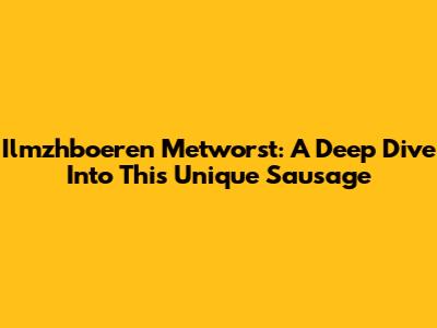 Ilmzhboeren Metworst: A Deep Dive Into This Unique Sausage