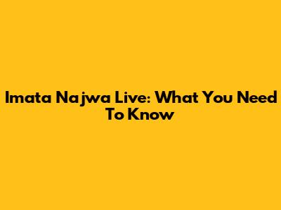 Imata Najwa Live: What You Need To Know