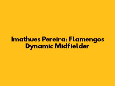 Imathues Pereira: Flamengo's Dynamic Midfielder
