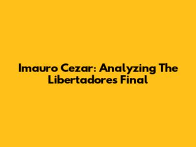 Imauro Cezar: Analyzing The Libertadores Final
