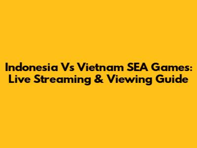 Indonesia Vs Vietnam SEA Games: Live Streaming & Viewing Guide