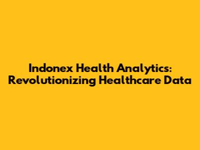 Indonex Health Analytics: Revolutionizing Healthcare Data