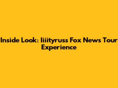 Inside Look: Iiiityrus's Fox News Tour Experience