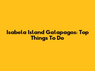 Isabela Island Galapagos: Top Things To Do
