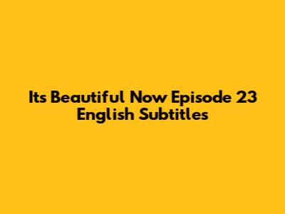 Its Beautiful Now Episode 23 English Subtitles