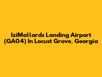 IziMallards Landing Airport (GA04) In Locust Grove, Georgia