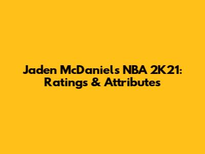 Jaden McDaniels NBA 2K21: Ratings & Attributes