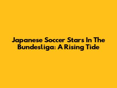 Japanese Soccer Stars In The Bundesliga: A Rising Tide