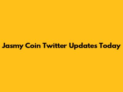 Jasmy Coin Twitter Updates Today