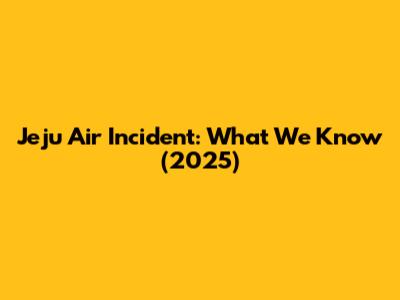 Jeju Air Incident: What We Know (2025)