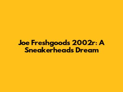 Joe Freshgoods 2002r: A Sneakerhead's Dream