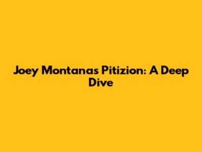 Joey Montana's "Pitizion": A Deep Dive