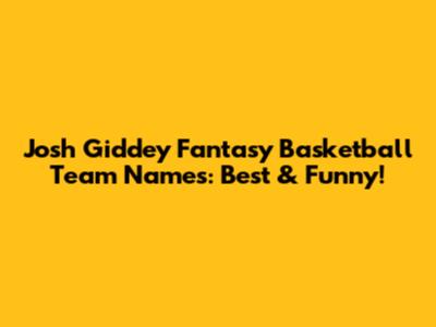 Josh Giddey Fantasy Basketball Team Names: Best & Funny!