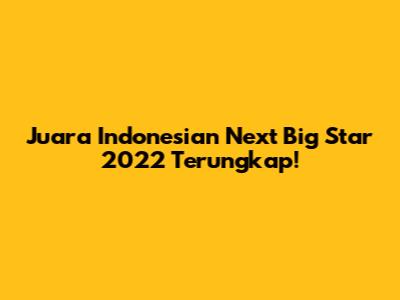 Juara Indonesian Next Big Star 2022 Terungkap!