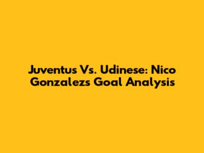 Juventus Vs. Udinese: Nico Gonzalez's Goal Analysis